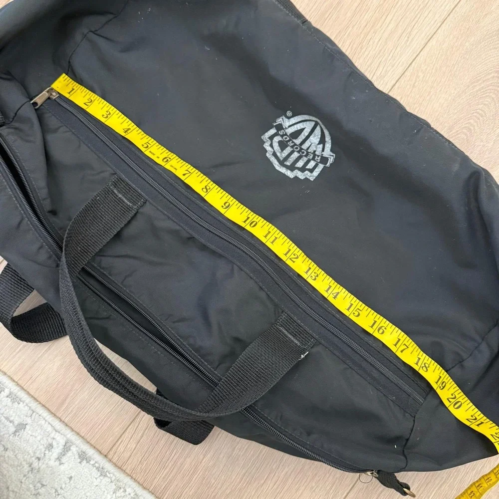 Vintage Warner Bros Records Promo Duffel Bag Black Nylon Music Industry Rare WB
